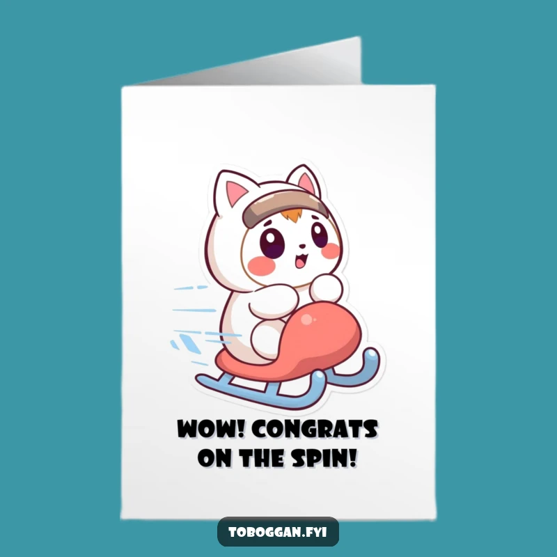 Free Printable Congrats Card: Dizzy Sledder, Humorous Downloadable Gift