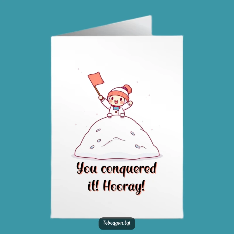 Free Printable Congrats Card: Snowdrift Victory Cheer, Perfect Downloadable Gift
