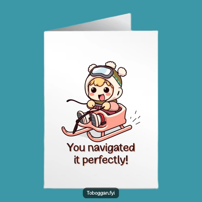 Free Printable Congratulations Card: Epic Sledding Fail - Celebrate Success with Laughs