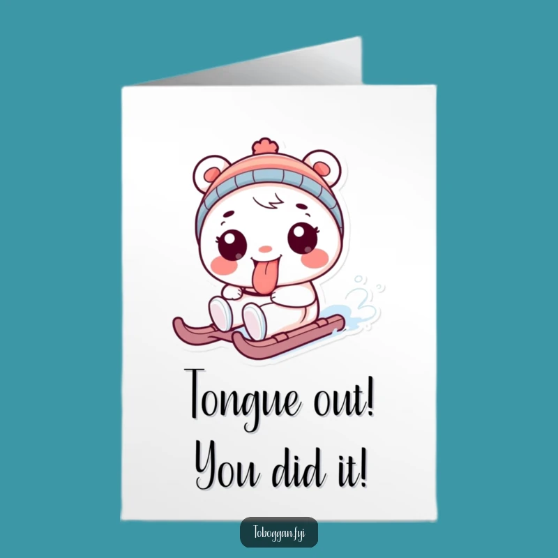 Free Printable Congrats Card: Cheeky Sledder, Humorous Downloadable Gift