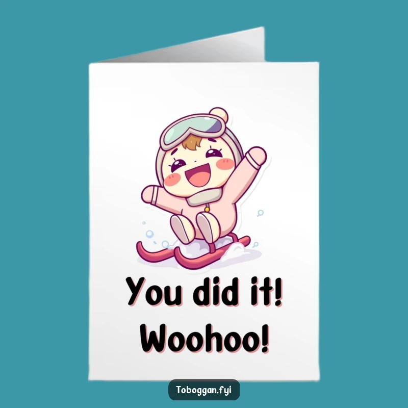 Free Printable Congrats Card: Hilarious Sledding Fail, Perfect Downloadable Gift Surprise