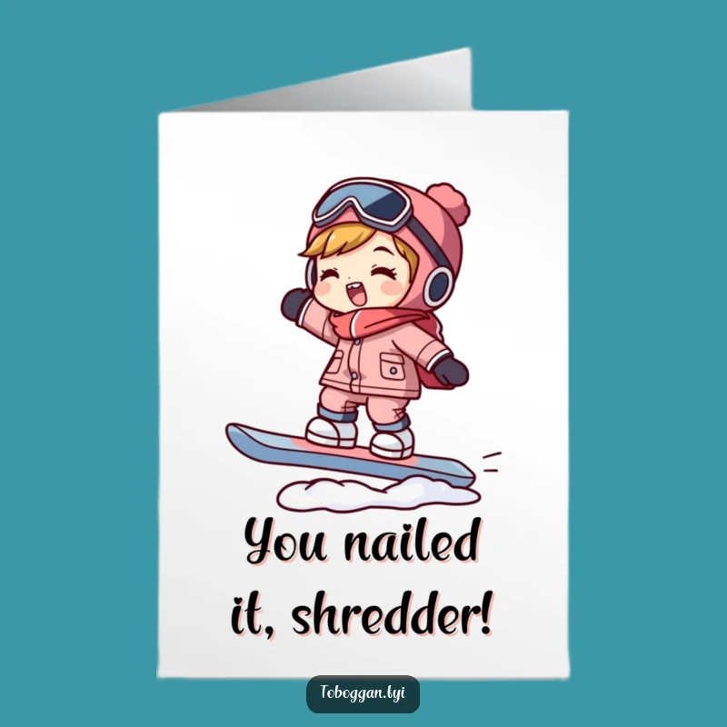 Free Printable Congrats Card: Snowboarder Achievement, Funny Downloadable Gift