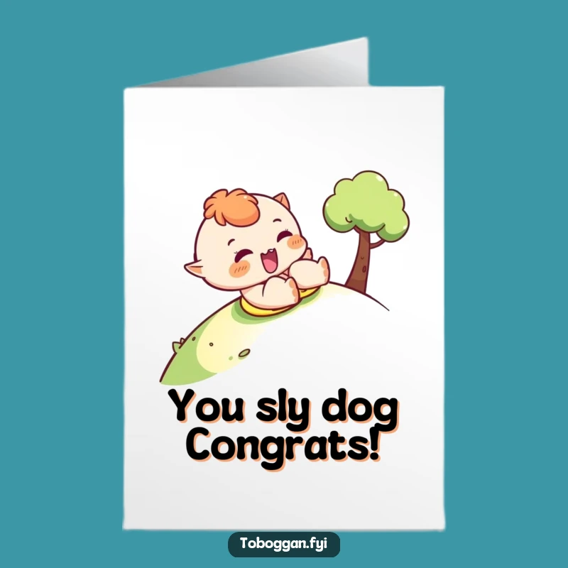 Free Printable Congrats Card: Winking Sledder - Funny Downloadable Gift