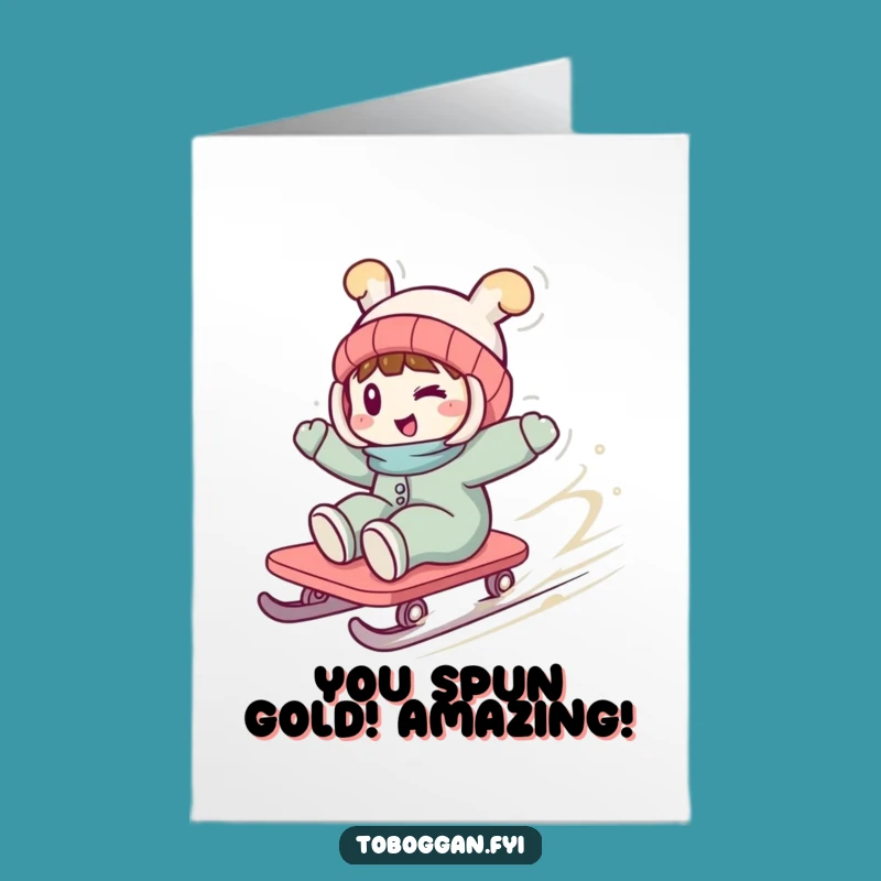 Free Printable Congrats Card: Toboggan Thrill, Perfect Downloadable Gift