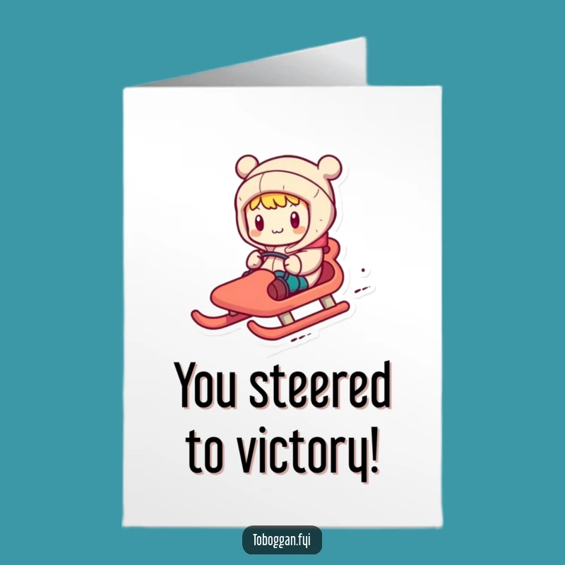 Free Printable Congrats Card: Comical Steering - Celebrate with a Laugh!
