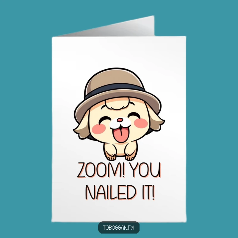 Free Printable Congrats Card: Funny Speeding Character to Celebrate Their Win!
