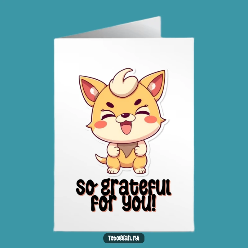 Free Printable Thank You Card: Excited Character for Your Grateful Thanks!