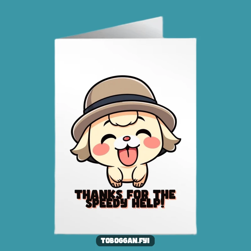 Free Printable Thank You Card: Funny Speeding Character for Speedy Thanks!