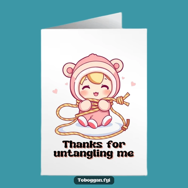 Free Printable Thank You Card: Funny Tangle Design
