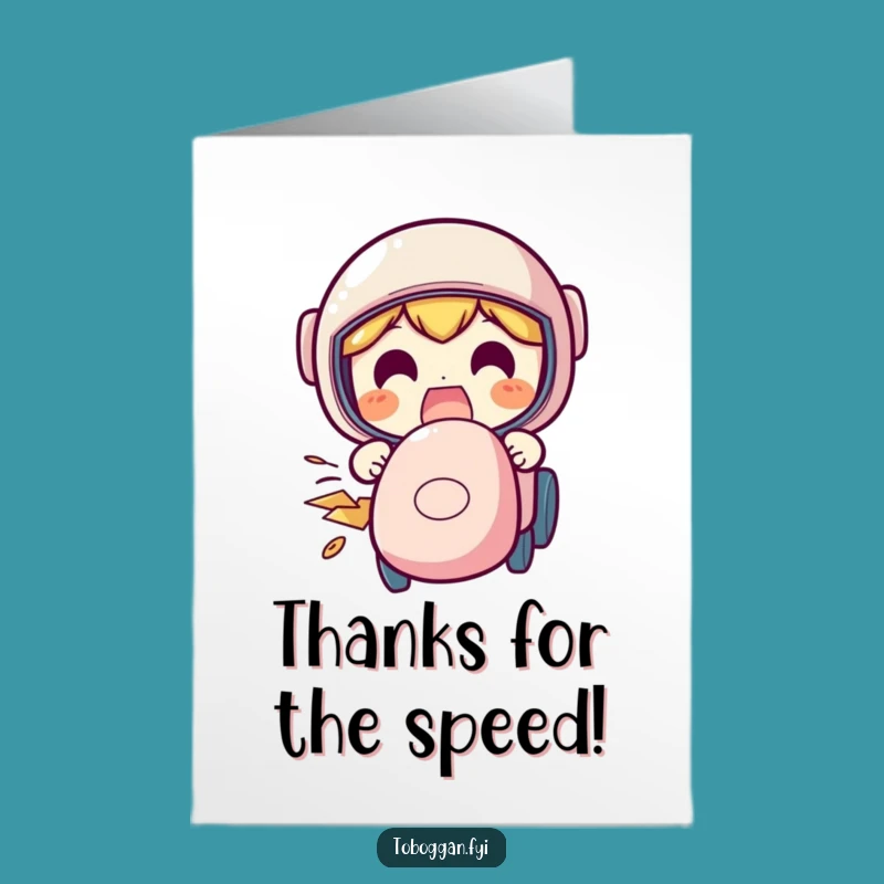 Free Printable Thank You Card: Speeding Gratitude - Funny Downloadable Gift