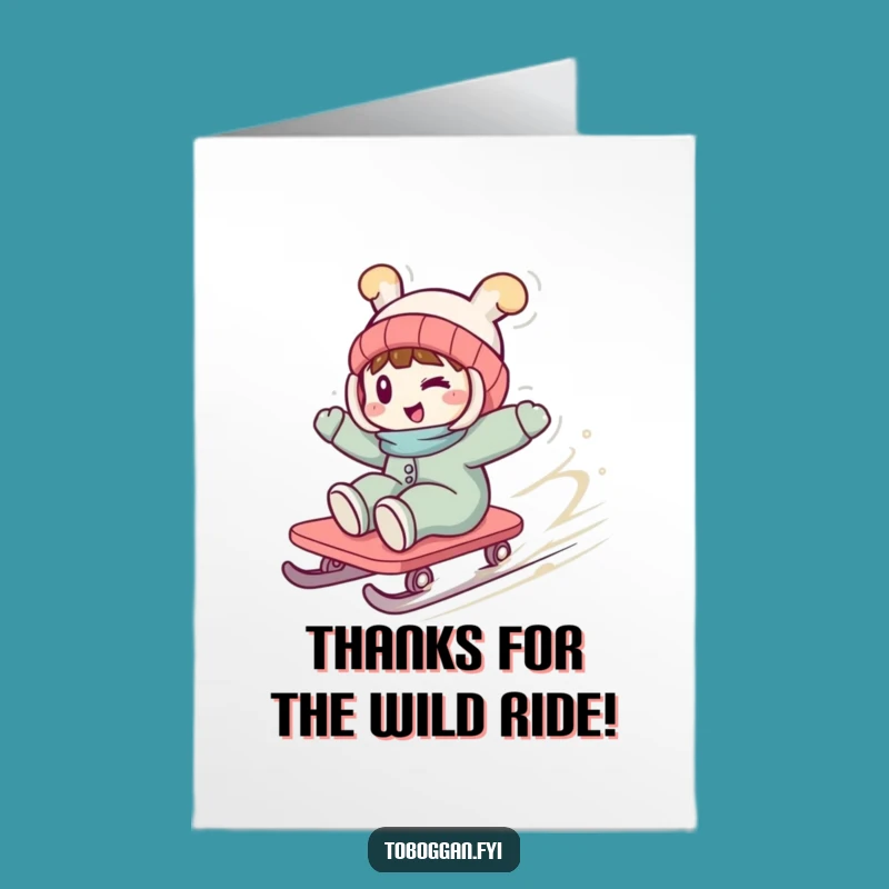 Free Printable Thank You Card: Toboggan Fun, Unique Downloadable Gift