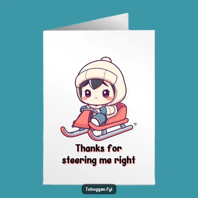 Free Printable Thanks Card: Concentrated Sled Driver Character - Serious Downloadable Thanks