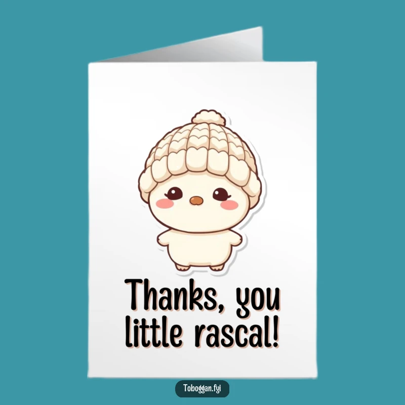 Funny Free Printable Thank You Card: Mischievous Character, Tiny Hat, Downloadable Gift