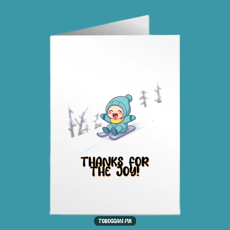 Laughing Snow Slope Thank You Card: Free Printable for Cheerful Gratitude