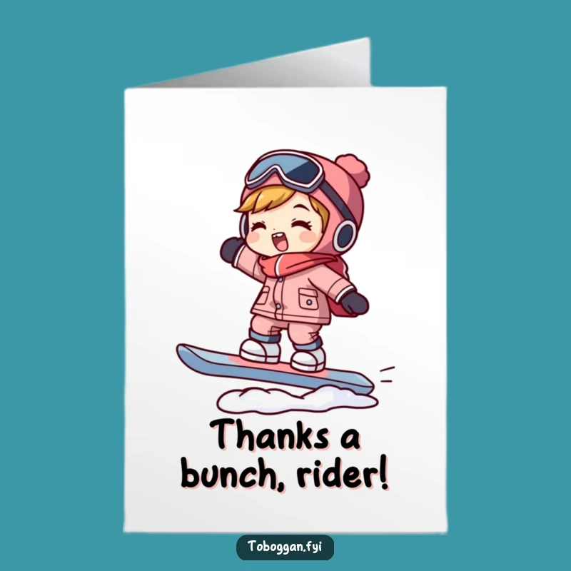 Funny Free Printable Thank You Card: Snowboarder Gratitude, Downloadable Gift