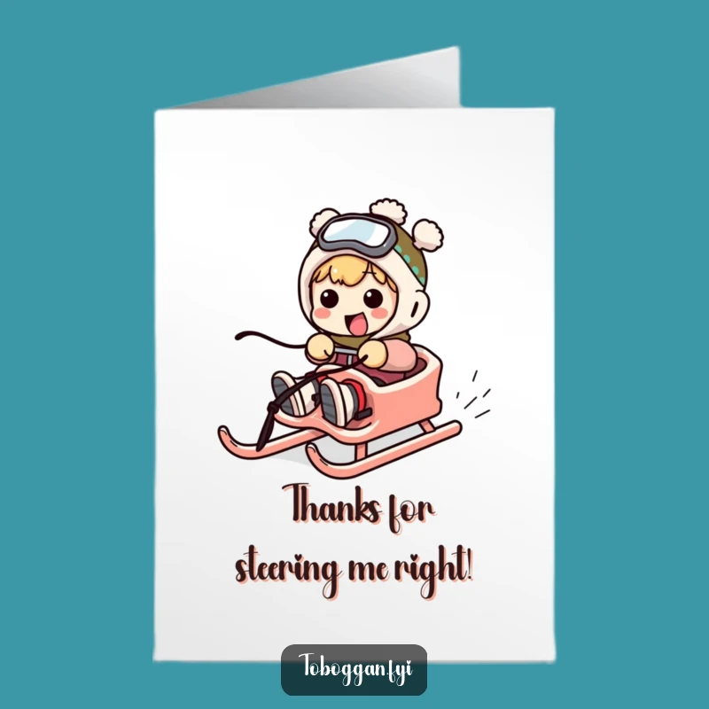 Free Printable Thank You Card: Comical Sledding Mishap - Express Gratitude Hilariously