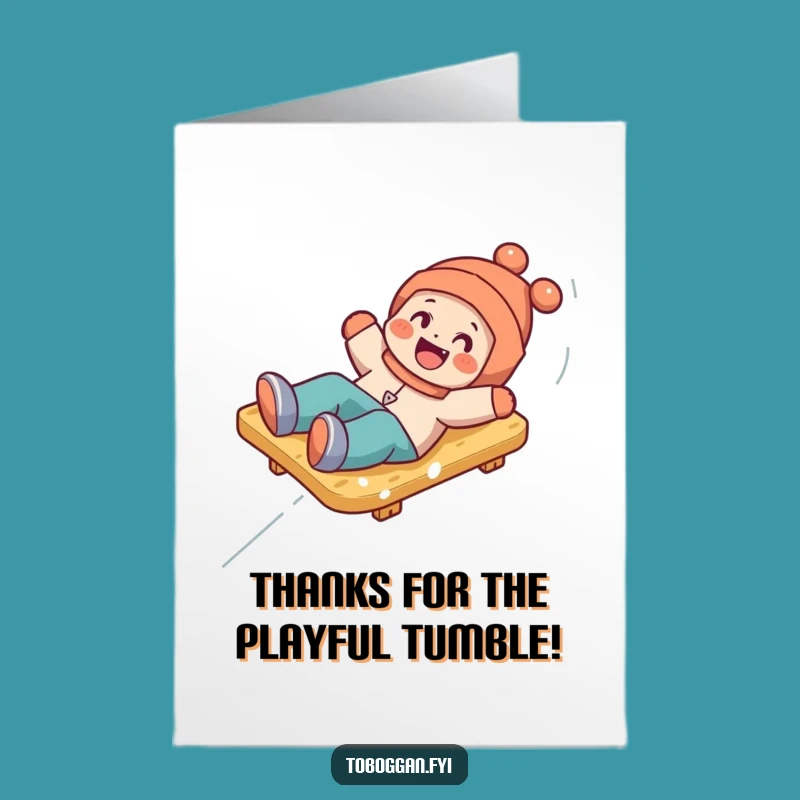 Free Printable Thank You Card: Playful Tumble - Thanks with a Wink!