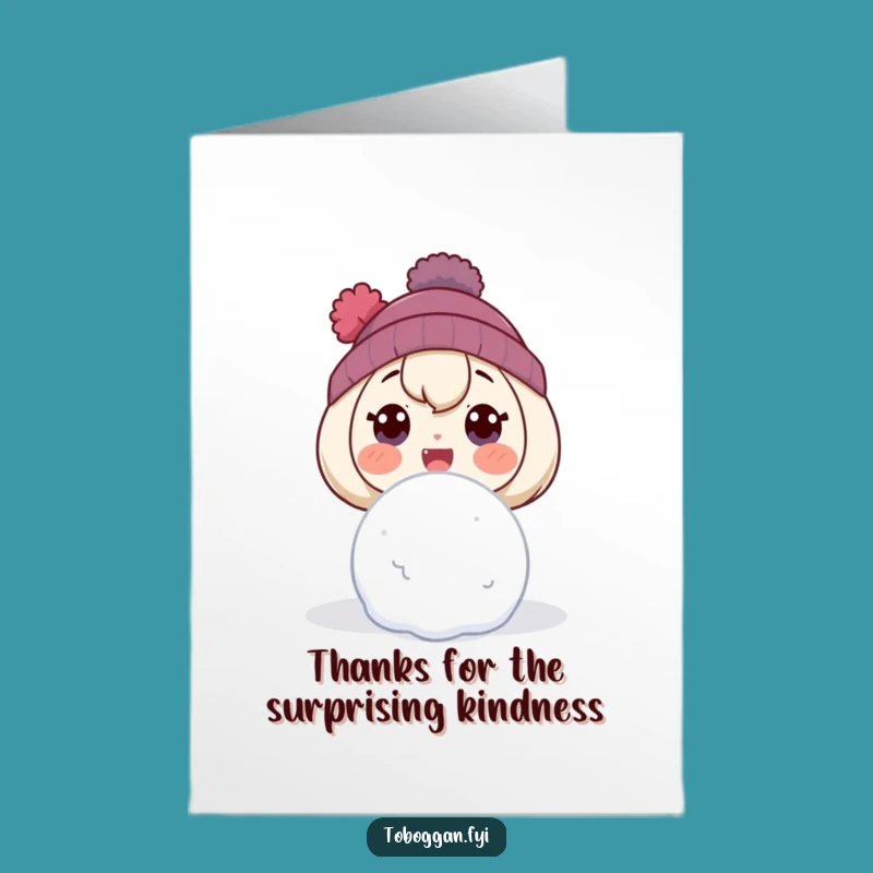 Free Printable Thank You Card: Amused Snowball Character, Heartfelt Downloadable Thanks