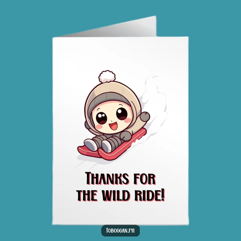 Free Printable Thank You Card: Tumbly Gratitude, Sledding Fun, Downloadable