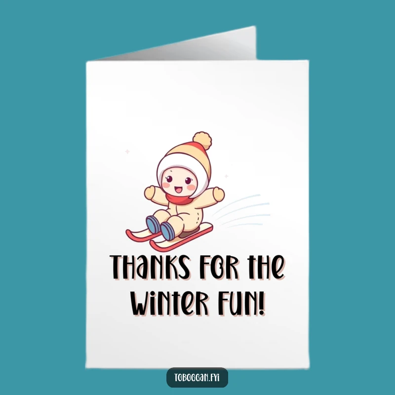 Free Printable Thank You Card: Snowy Zoomer - Express Gratitude with Humor!