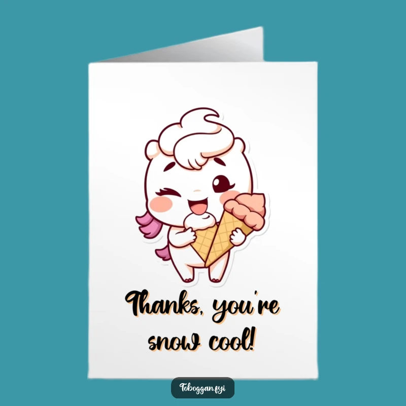 Free Printable Thank You Card: Snowball Thanks, Humorous Downloadable Gift of Appreciation