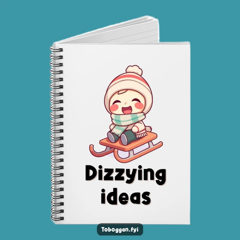 Funny Spinning Sledder Notebook - Journal Your Winter Fun