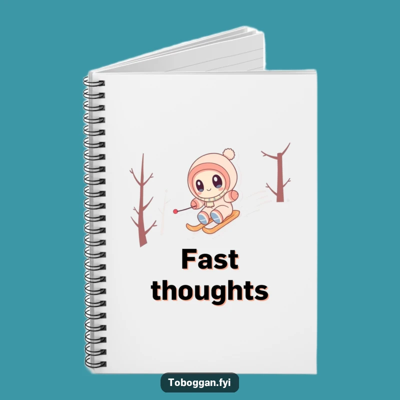 Funny Snowy Hill Zipping Notebook - Cute Winter Journal