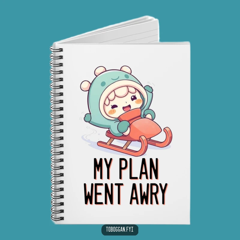 Funny Falling Off Sled Notebook - Journal Your Mishaps Gift