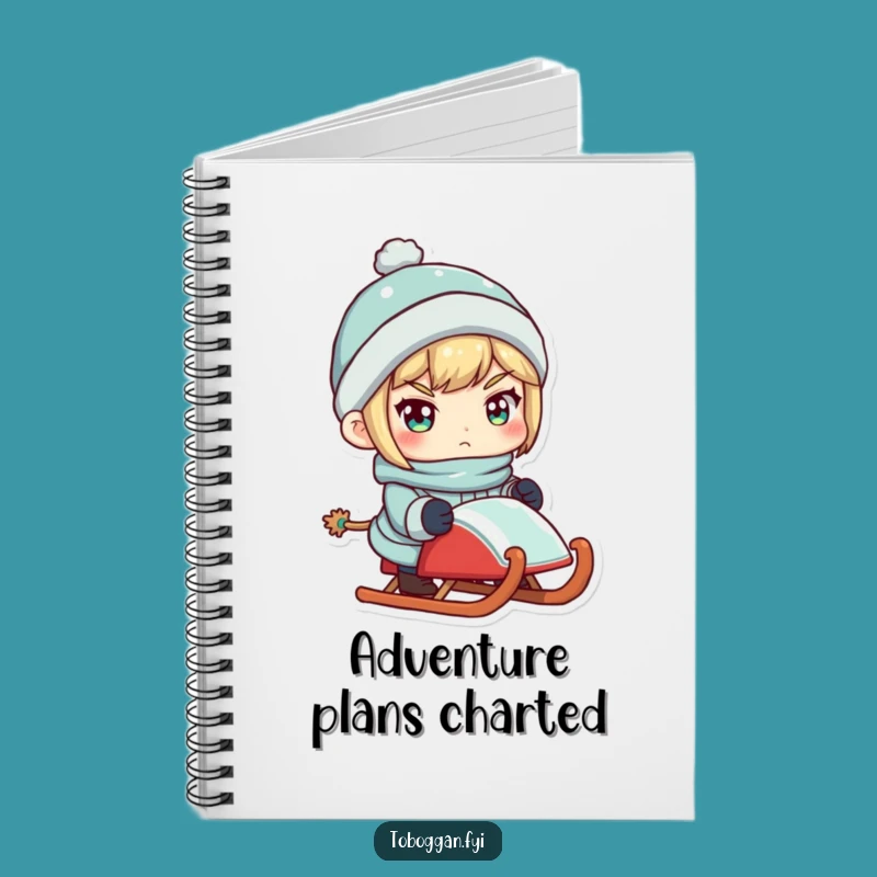 Funny Sled Master Notebook: Determined Character's Idea Gift