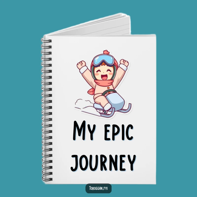 Funny Sled Ride Triumph Notebook - Journal Your Victories Gift