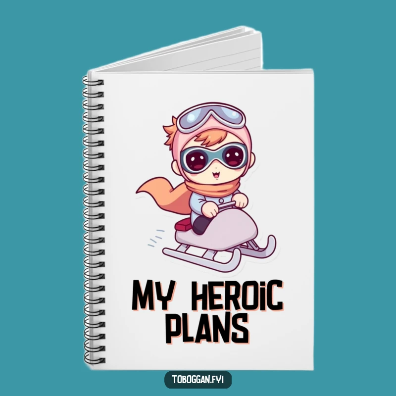 Funny Superhero Sledder Notebook - Jot Down Ideas with Heroic Winter Cheer