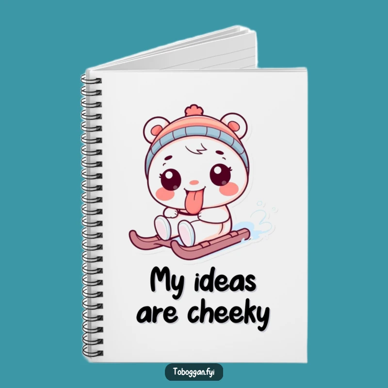 Funny Tongue Out Sledding Character Notebook: Playful Journal Gift