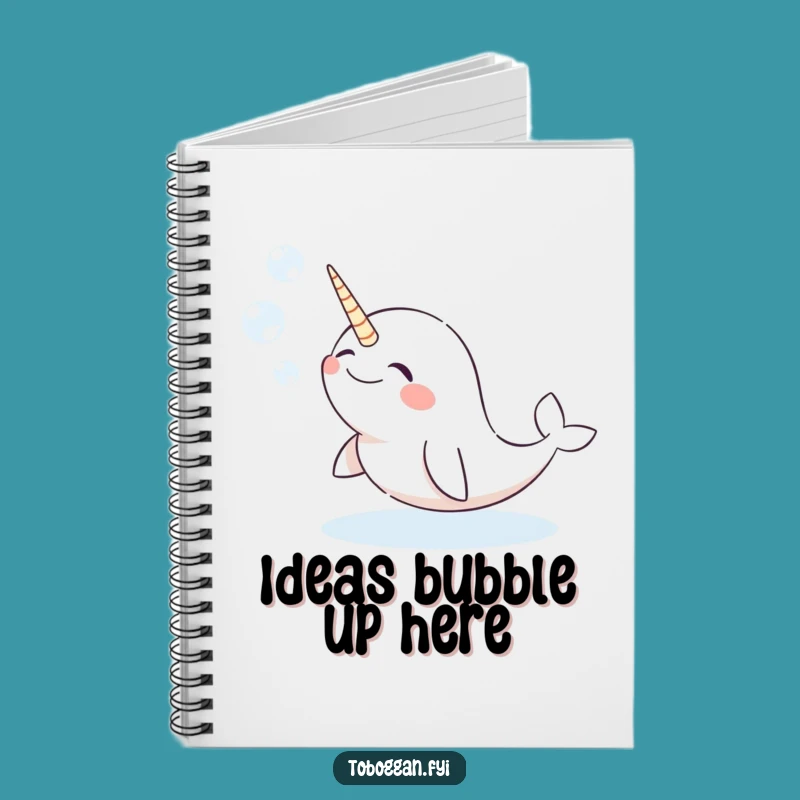 Funny Narwhal Notebook, Giggling Snow Bubbles Journal - Creative Gift