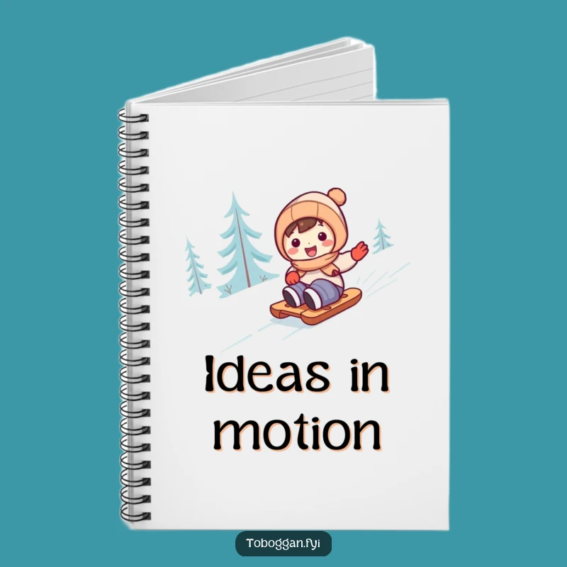 Funny Cute Sledding Character Notebook - Snowy Adventure Journal