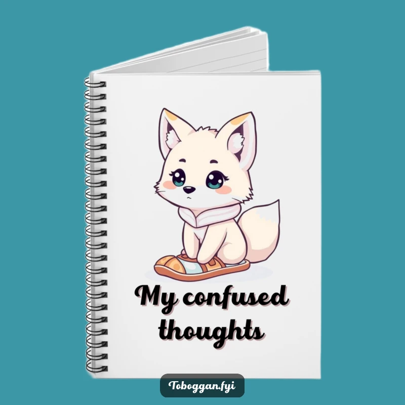 Funny Lost Fox Notebook - Curious Arctic Journal Gift
