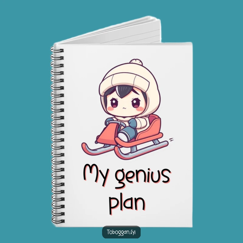 Funny Sled Steering Notebook: Focused Thoughts Pages, Hilarious Gift for Students