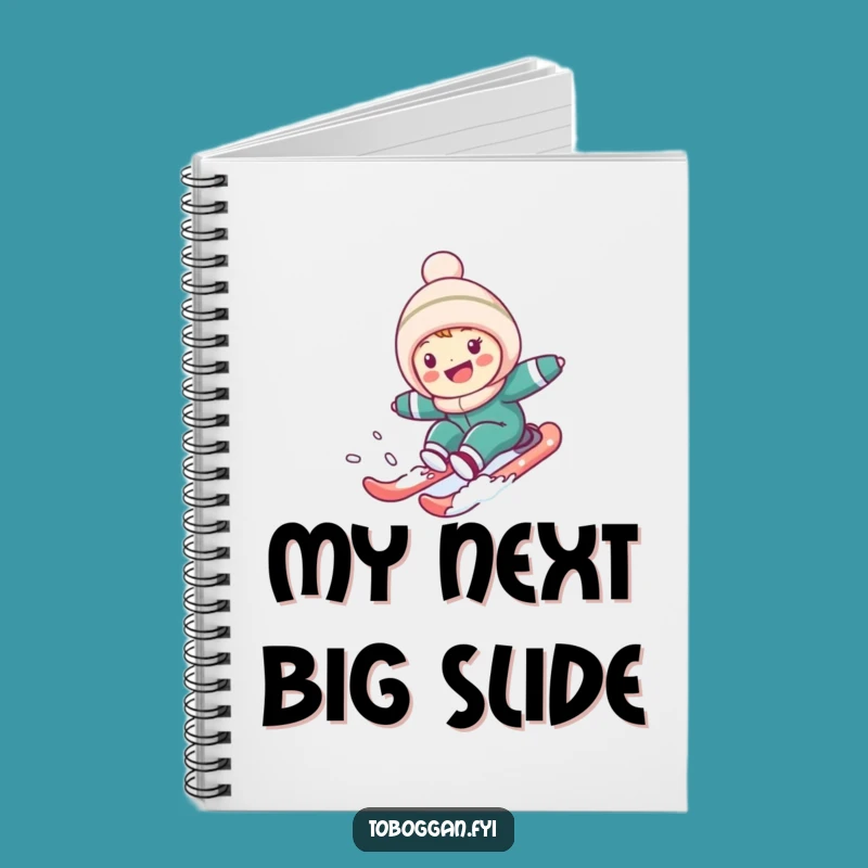 Funny Snowy Hill Sledding Notebook: Cute Character's Jotting Ride, Perfect Gift for Notes!