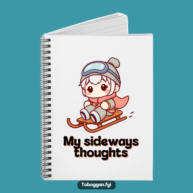 Funny Sideways Sledder Notebook - Jot Down Your Wild Ideas!
