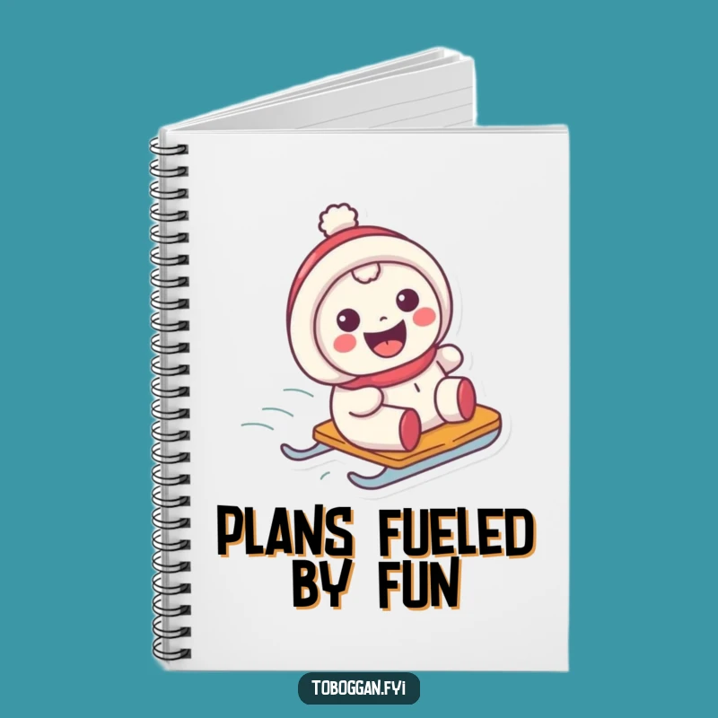 Funny Grinning Sledder Notebook: Happy Character Sliding Journal