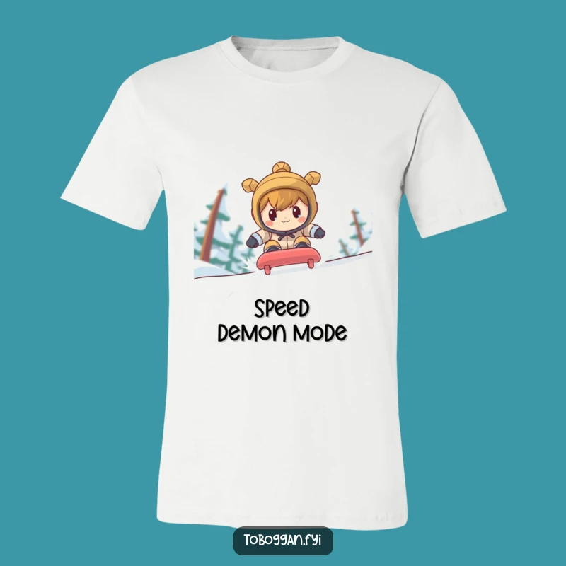 Funny Determined Toboggan Racer T-Shirt: Own the Winter Race, Great Funny Gift