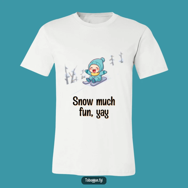 Funny Laughing Snow Sledder T-Shirt: Wear Your Winter Joy!