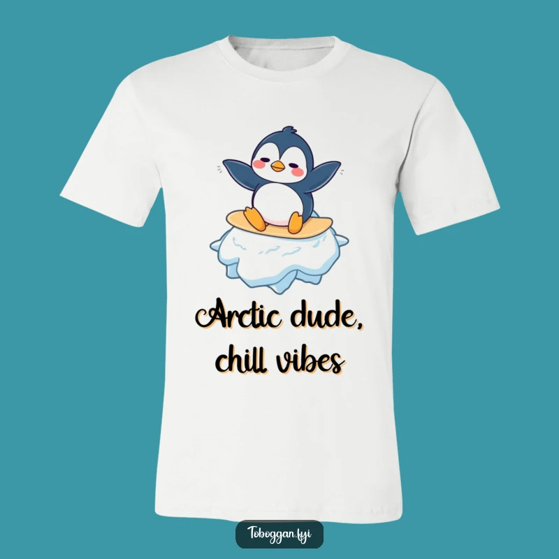 Funny Penguin T-Shirt: Confused Snowflake Surfing Adventure!