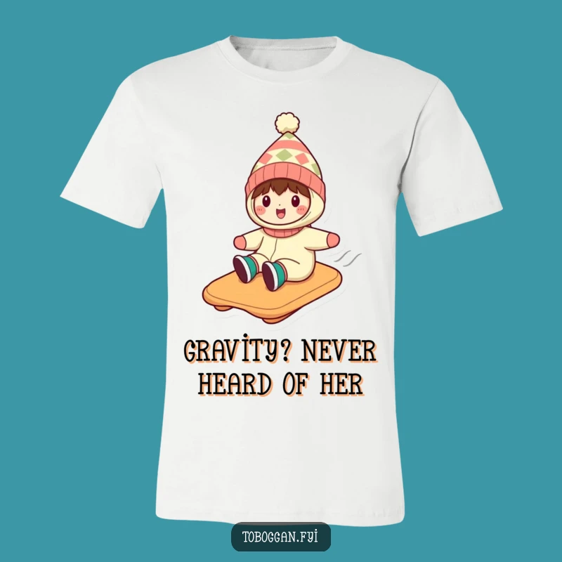 Funny Silly Hat Toboggan T-Shirt: Awesome Winter Adventure Gift for Him