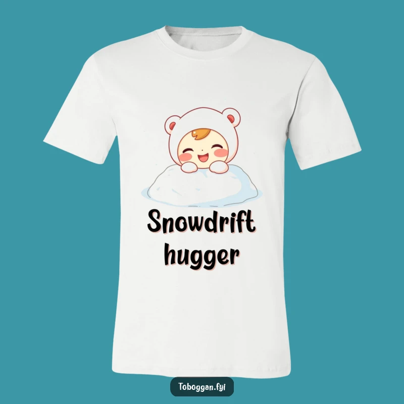 Funny Snowdrift T-Shirt: Giggling Character's Playful Tumble - Awesome Funny Gift!