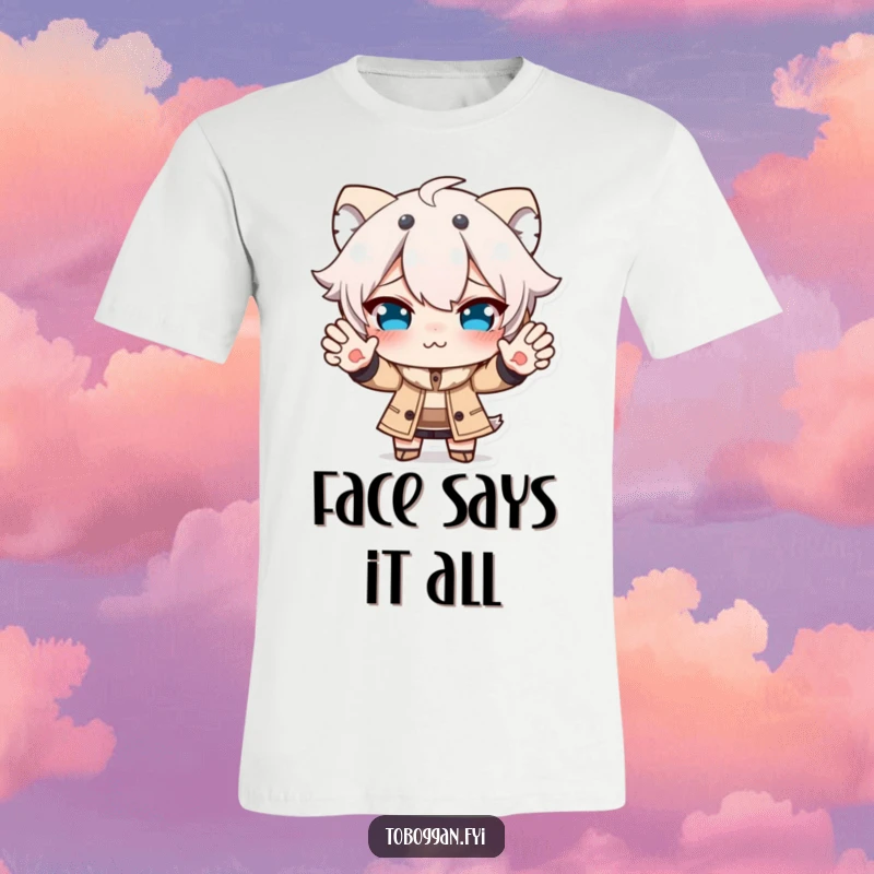 Funny t-shirt depicting a character making a funny face while trying to stop, capturing a moment of humorous struggle and effort.