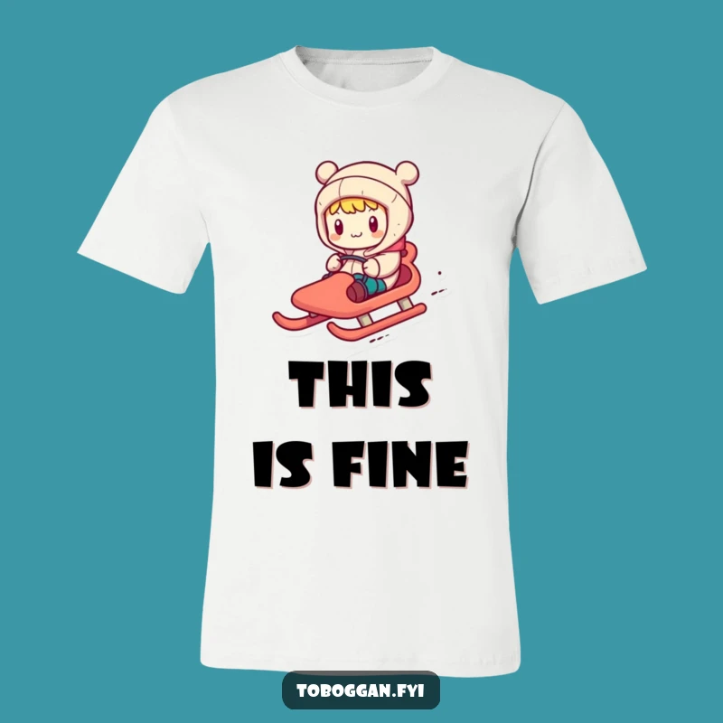 Funny Toboggan Navigator T-Shirt: Comical Character Steering Tee