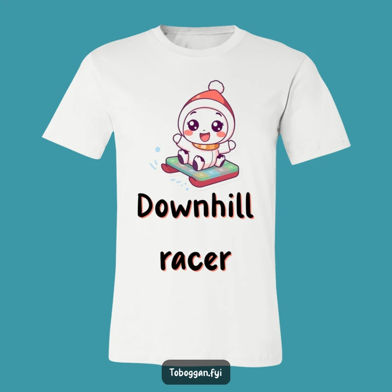 Funny Toboggan T-Shirt: Joyful Character's Epic Slide - Awesome Funny Gift!
