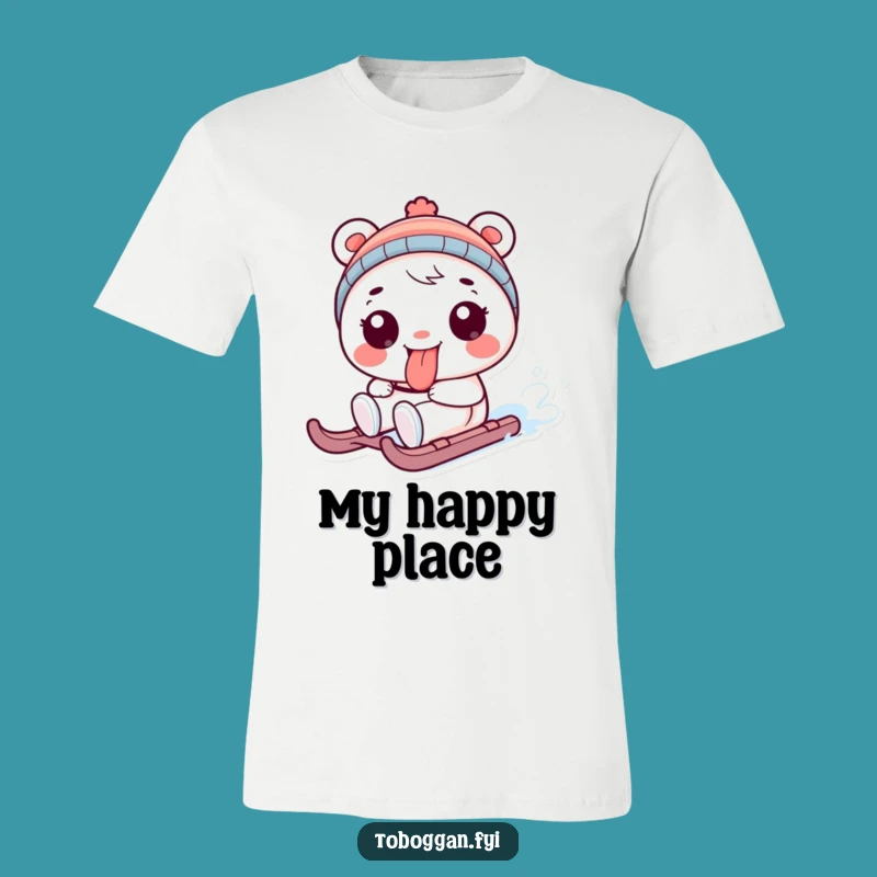 Funny Tongue Out Sledding Character Tee: A Playful Winter Shirt Gift