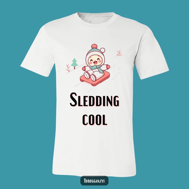Funny Toboggan T-Shirt: Cute Character Snow Fun Apparel, Great Gift