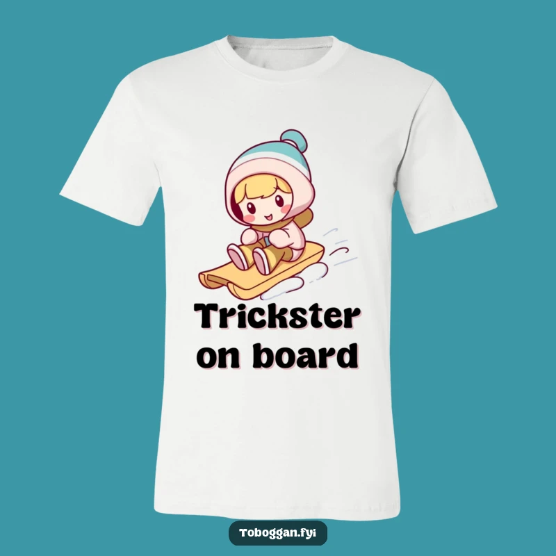 Funny Toboggan Trickster T-Shirt: Silly Winter Character Tee